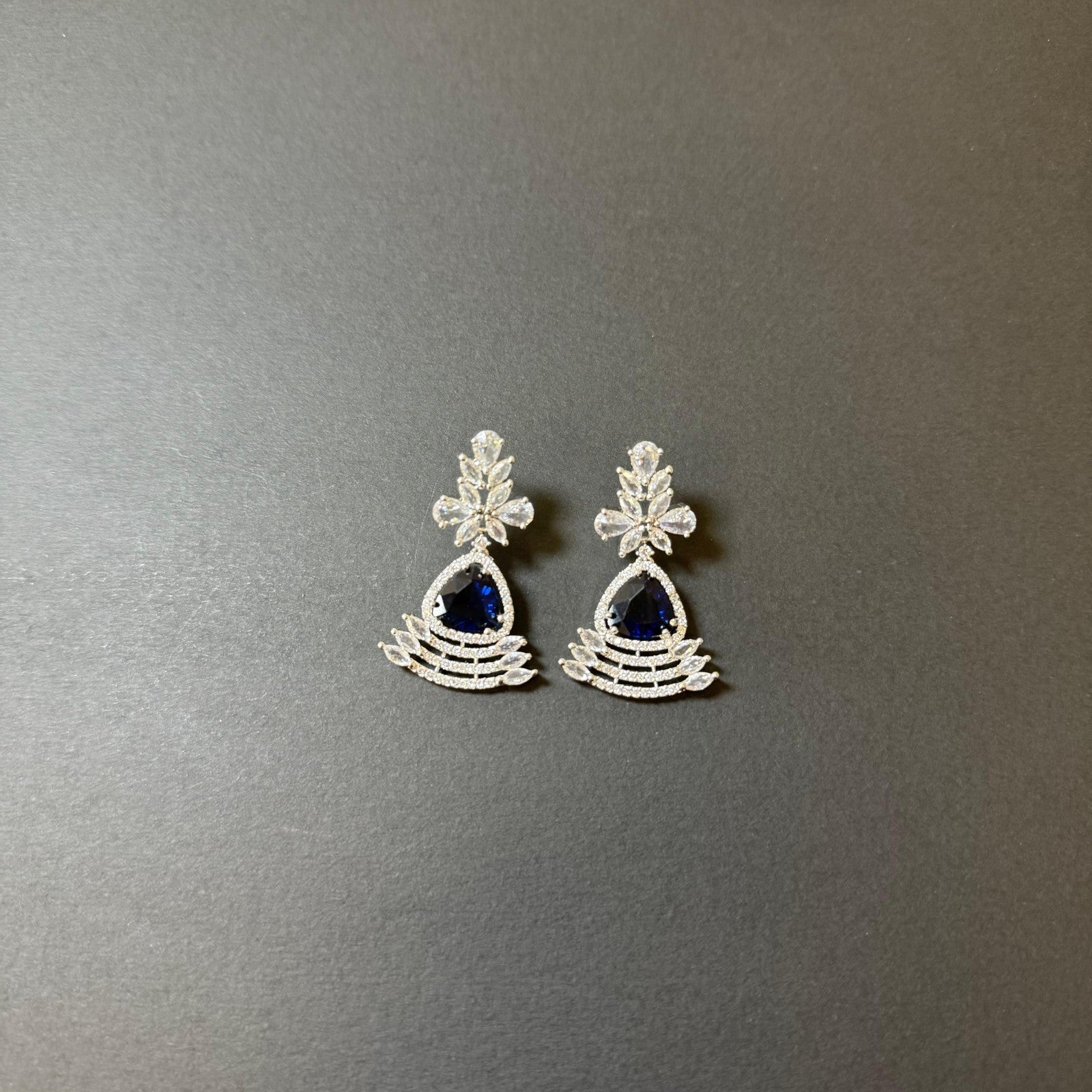 Elegant American Diamond Earrings Women Brass Silver Sparkling Party Wedding UK