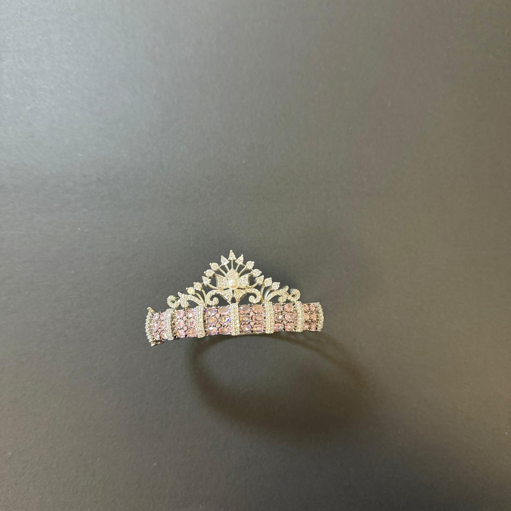 2.6 Silver Baby Pink Bracelet Stones Brass American Diamond Bangle Party Jewelry