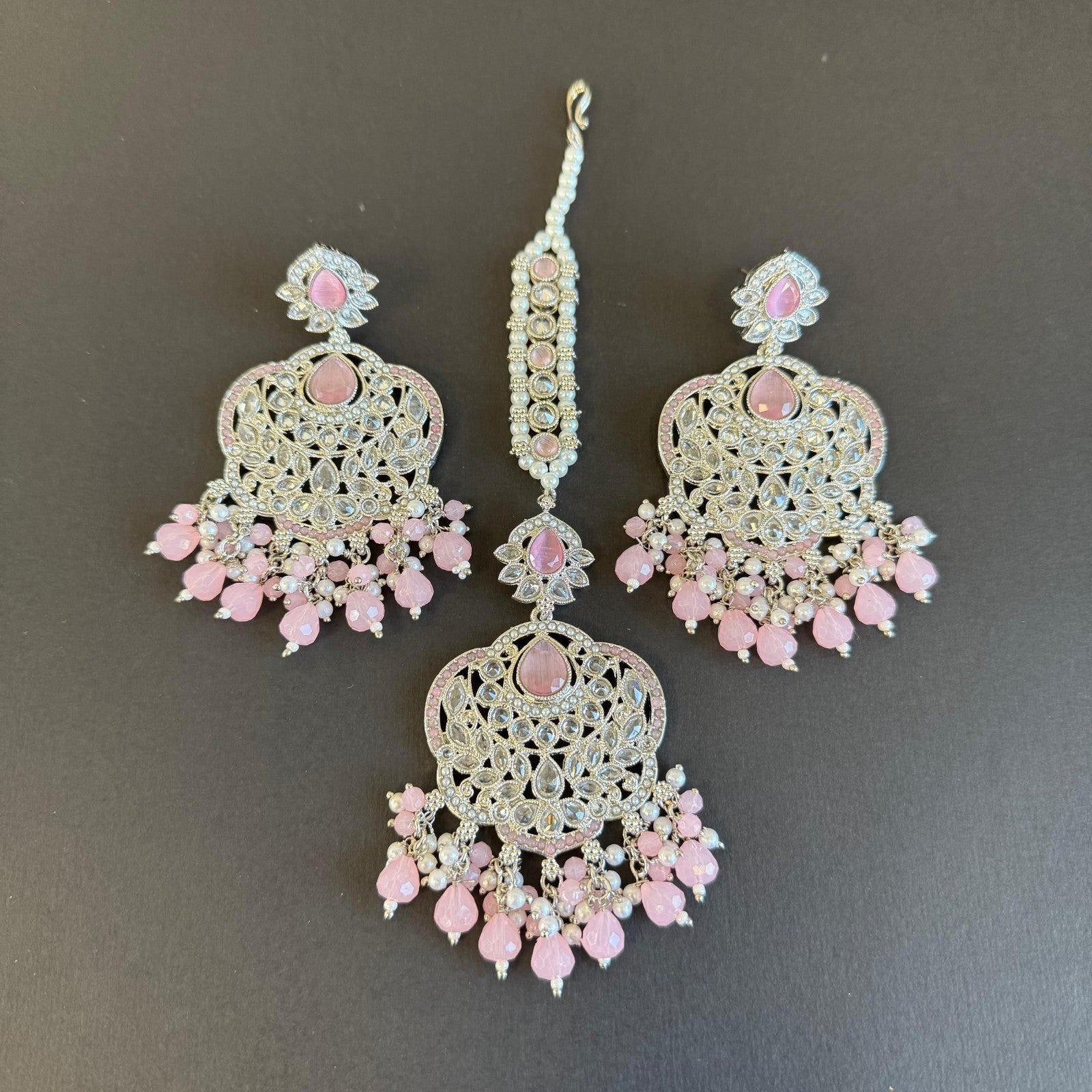 Maang Tikka Earrings Bridal Jewelry Sets Indian Inspired Bollywood Traditional