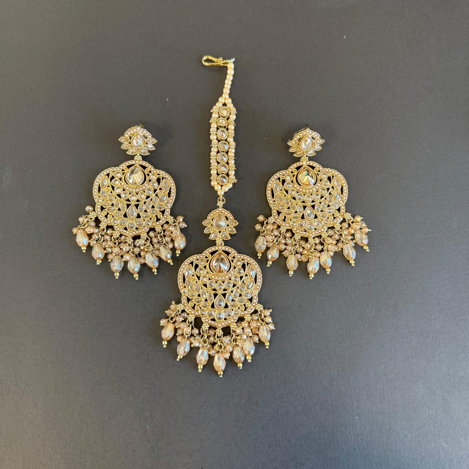 Maang Tikka Earrings Bridal Jewelry Sets Indian Inspired Bollywood Traditional